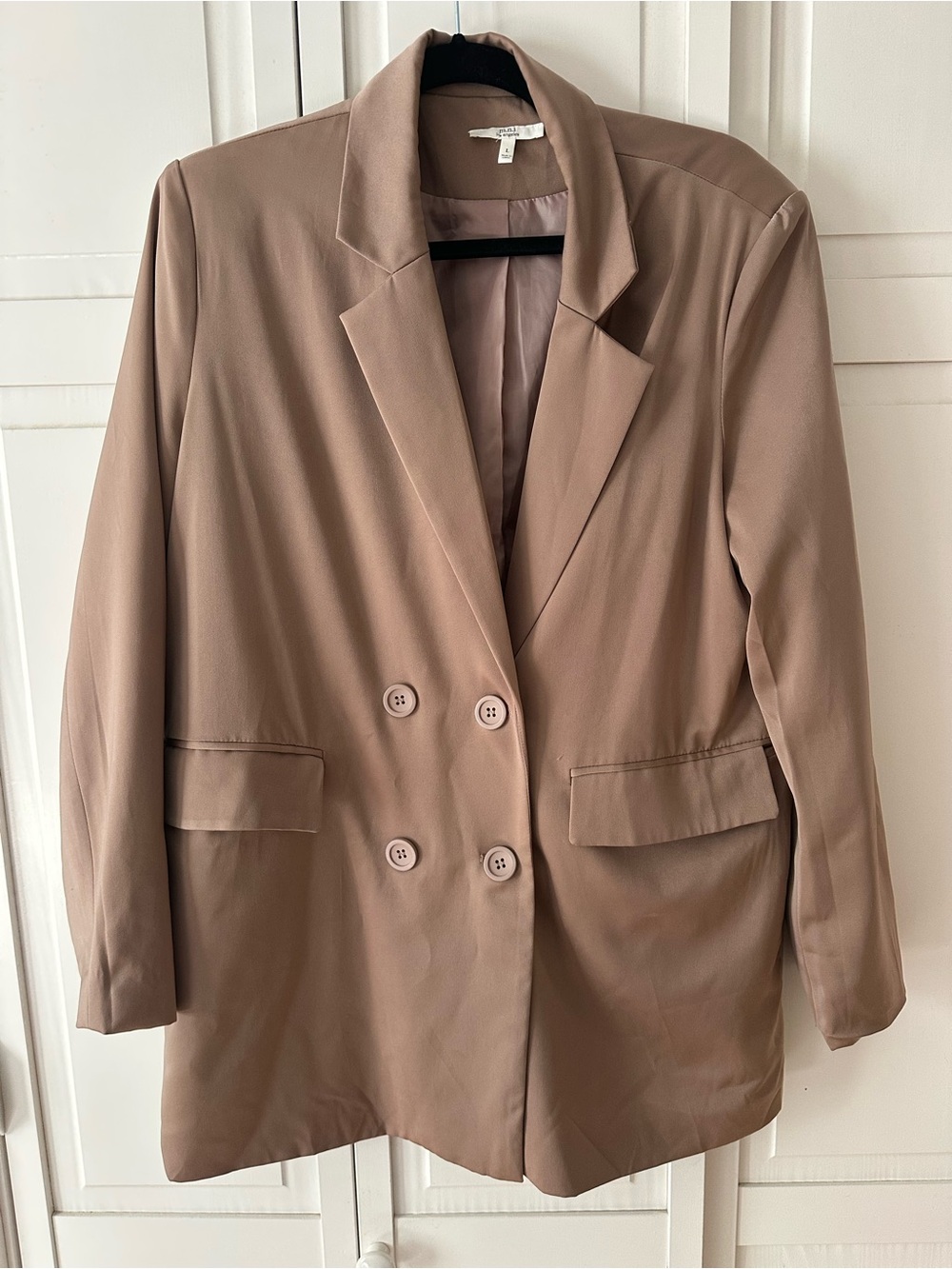 Dusty Pink Double-Breasted Blazer Jacket